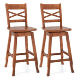 Swivel 24-Inch Counter Height Stool Set of 2 with Inclined Backrest
