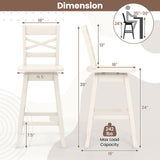 Swivel 24-Inch Counter Height Stool Set of 2 with Inclined Backrest