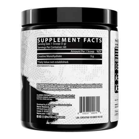 Monohidrato de creatina Nutrex, 60 porciones