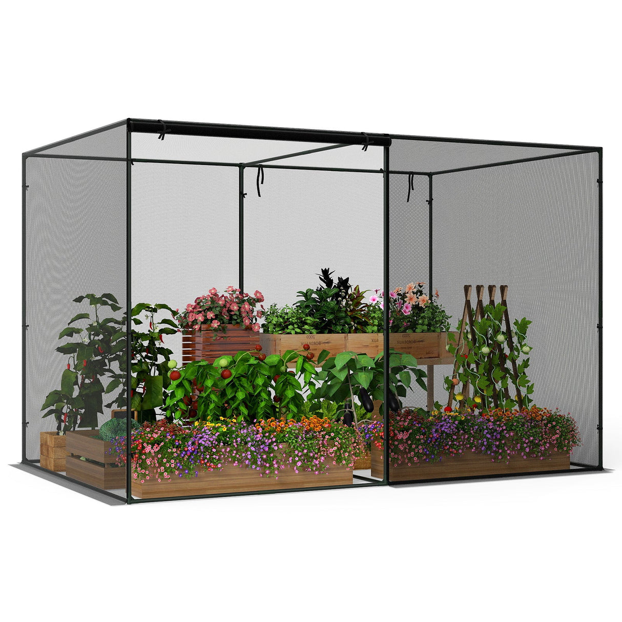 Jaulas de cultivo con 6 estacas para plantas de jardín