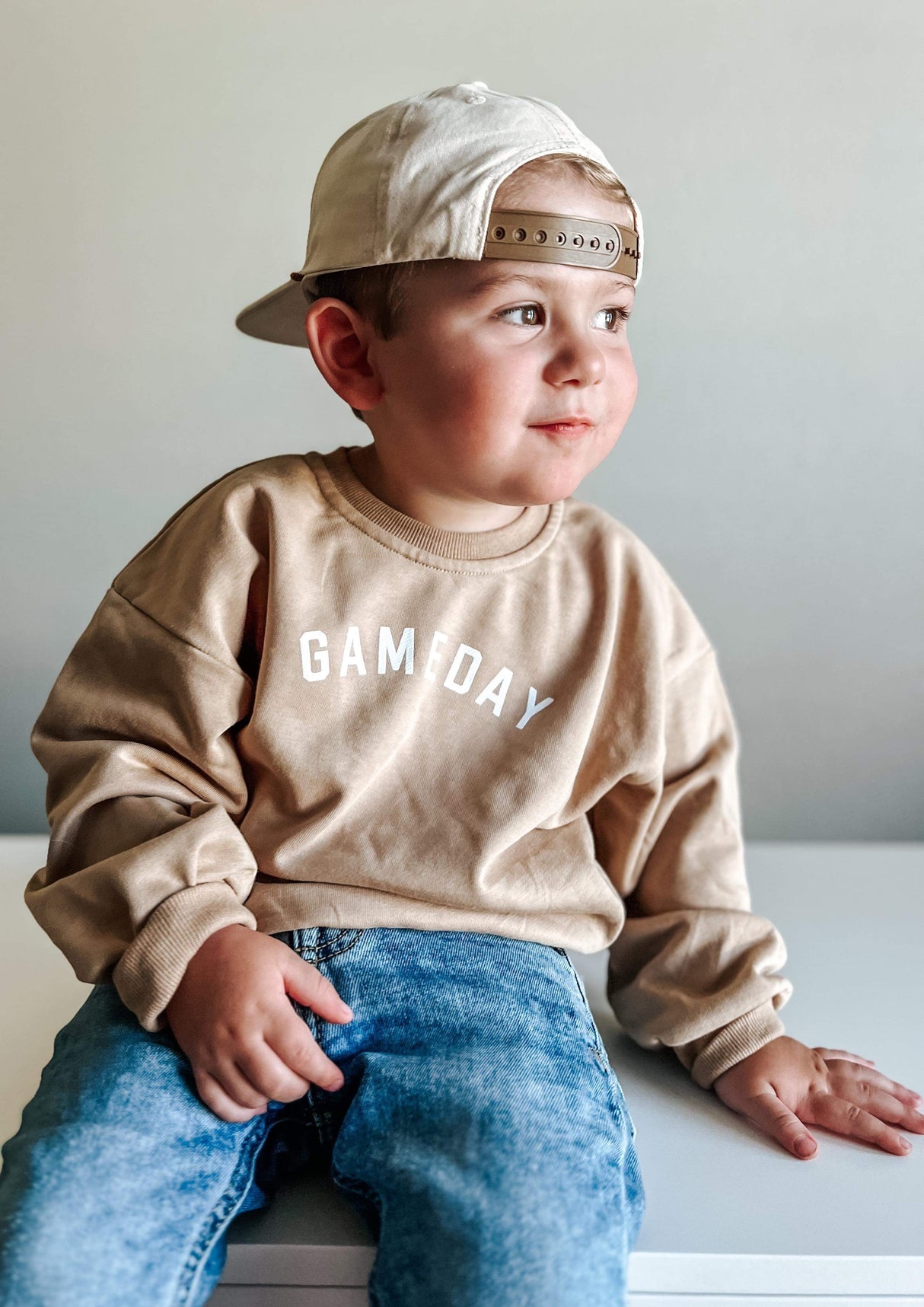 Sudadera cuello redondo Gameday – Camel
