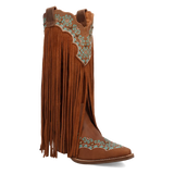 Botas vaqueras de mujer Dingo Tequila Sunrise de piel de ante