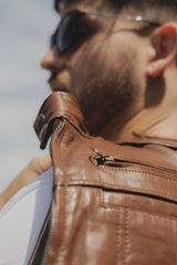 La chaqueta de cuero Wilkinson en marrón