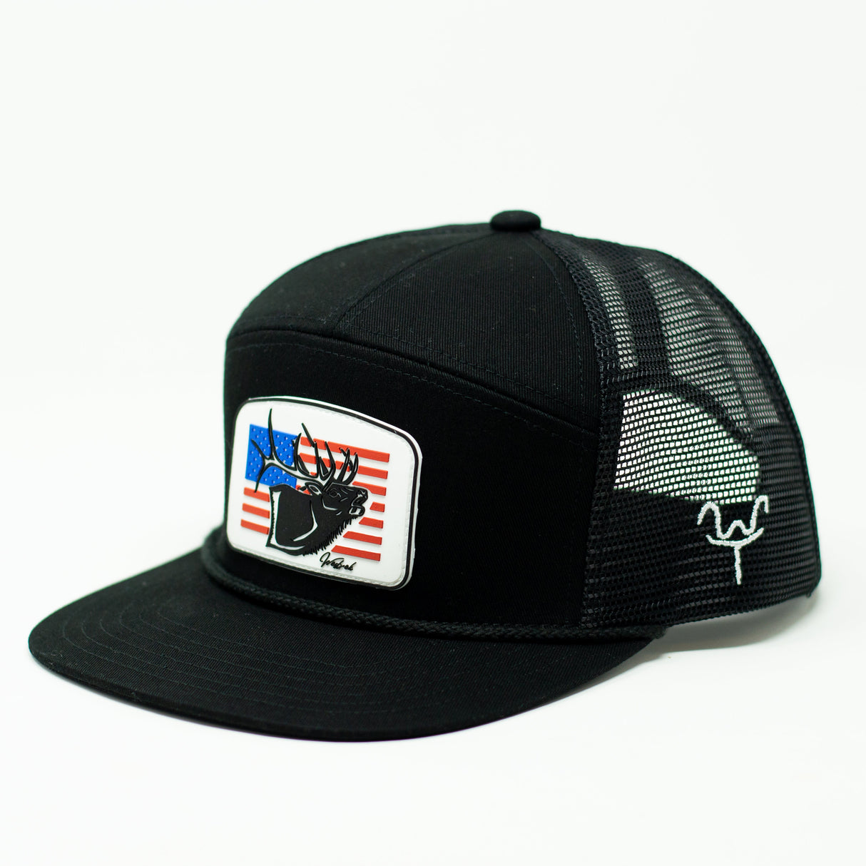 Rubber Patch Elk Trucker Hat – Western Hunting Hat | USA Pride | Westrek