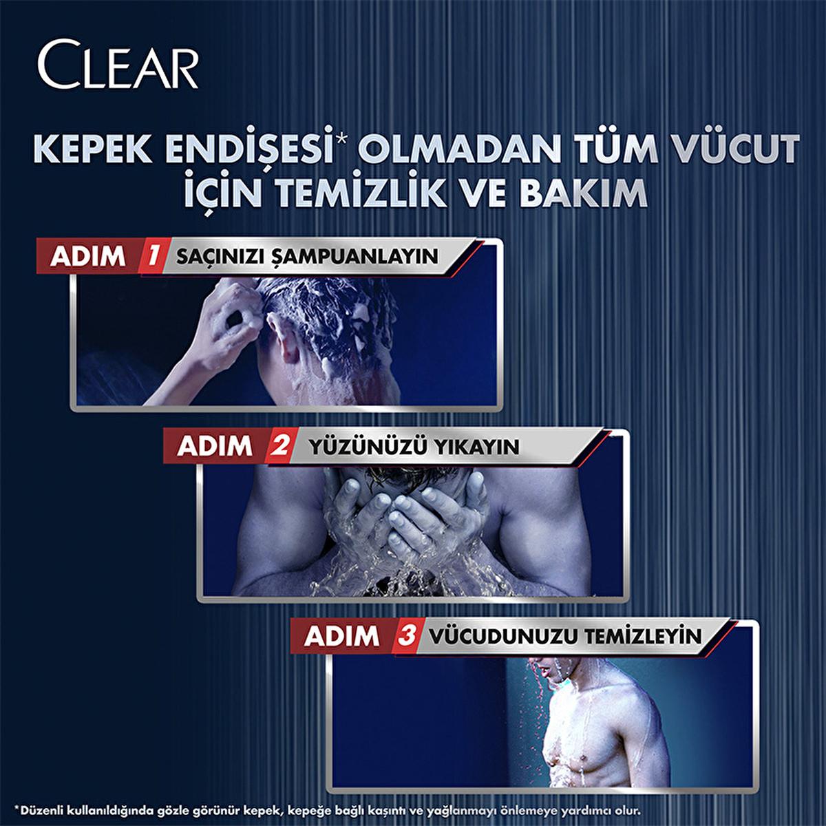 Clear Men 3-in-1 Charcoal Shampoo & Shower Gel: Deep Clean, Fight Dandruff, & Simplify Your Routine - 11.83 fl oz