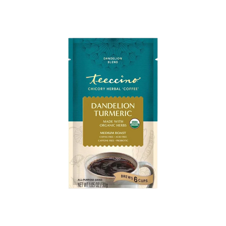 Café de hierbas de diente de león y cúrcuma