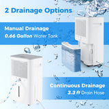 Deshumidificador con drenaje automático o manual para sótanos del hogar - Blanco