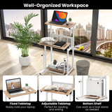 Escritorio de pie para espacios pequeños, escritorio sit-stand con altura de tablero ajustable