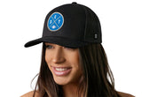 Detroit Trucker Hat  |  Black DET X Football Snapback
