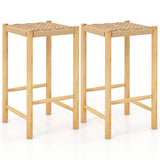 Taburete de bar de comedor de 26 pulgadas, juego de 2, natural