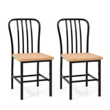 Juego de 2 sillas de comedor sin brazos con respaldo de husillo y asiento ergonómico