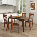 Juego de 2 Sillas de Comedor con Patas de Madera de Caucho y Respaldo Ergonómico para Comedor-Nogal