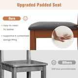 Juego de 2 Sillas de Comedor con Patas de Madera de Caucho y Respaldo Ergonómico para Comedor-Nogal