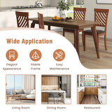 Juego de 2 Sillas de Comedor con Patas de Madera de Caucho y Respaldo Ergonómico para Comedor-Nogal