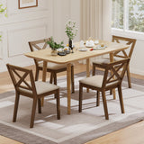 Juego de 2 sillas de comedor modernas con asiento tapizado - Marrón