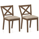 Juego de 2 sillas de comedor modernas con asiento tapizado - Marrón