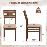 Dining Chair Set of 2/4 with Rubber Wood Frame and Padded Seat
