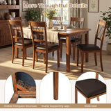 Juego de 2 Sillas de Comedor Tapizadas en Tela sin Brazos para Cocina con Estructura de Madera de Caucho - Nogal