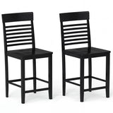Juego de 2 sillas de comedor con reposapiés y estructura de madera maciza