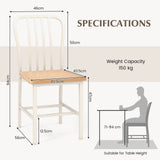 Juego de 2 sillas de comedor sin brazos con respaldo de husillo y asiento ergonómico