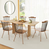 Dining Chair with Spindle Back and Ergonomic Contoured Seat Set of 2-Natural