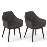 Dining Chairs Set of 2 Upholstered Accent Chairs with Comfy Padded Backrest and Seat