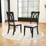 Juego de 2 sillas de comedor, sillas auxiliares de cocina con respaldo cruzado curvo - Beige