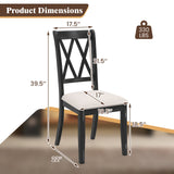Juego de 2 sillas de comedor, sillas auxiliares de cocina con respaldo cruzado curvo - Beige