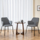 Juego de 2 sillas de comedor con respaldo curvo, asiento ancho y reposabrazos