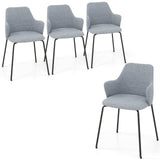 Juego de 2 sillas de comedor con respaldo curvo, asiento ancho y reposabrazos