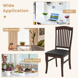Dining Chairs Set of 2 Kitchen Side Chairs Mid-century Armless Dinette Chairs-Coffee