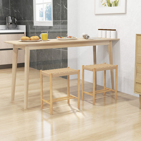 Juego de 2 taburetes de comedor de 18 pulgadas - Natural