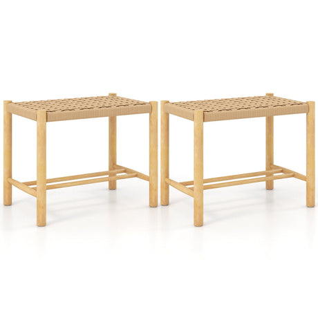Juego de 2 taburetes de comedor de 18 pulgadas - Natural