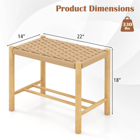 Juego de 2 taburetes de comedor de 18 pulgadas - Natural