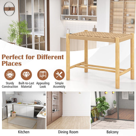 Juego de 2 taburetes de comedor de 18 pulgadas - Natural