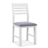 Wooden Dining Chair Set of 2 with Rubber Wood Frame and Padded Cushion