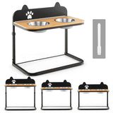 Soporte para cuencos de perro con 2 cuencos de acero inoxidable para comida y agua
