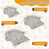 Cama sofá relajante de felpa gris para perros con parte inferior antideslizante