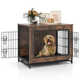 Mueble jaula para perros con doble puerta con cerradura y bandeja extraíble