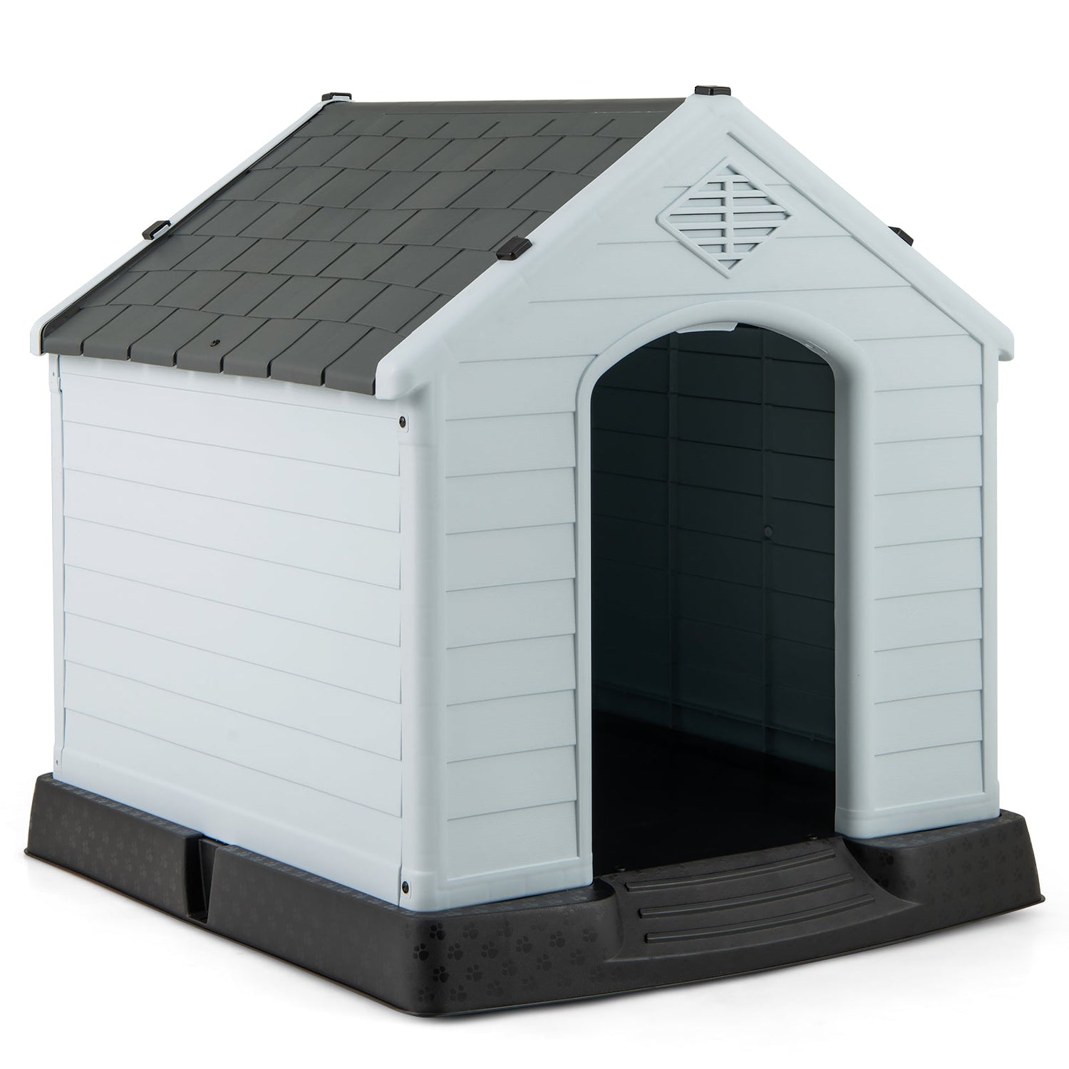 Caseta para perros pequeños de plástico impermeable con suelo elevado