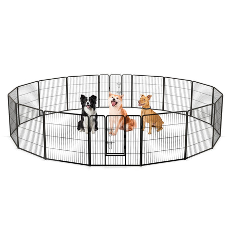 Parque para perros de 16 paneles de 24/32/40 pulgadas de alto con cerradura y puerta grande