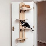 Trepadora para gatos para colgar en la puerta, de 4 niveles, altura ajustable con cama de felpa