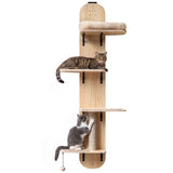 Trepadora para gatos para colgar en la puerta, de 4 niveles, altura ajustable con cama de felpa