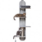 Trepadora para gatos para colgar en la puerta, de 4 niveles, altura ajustable con cama de felpa