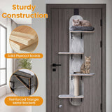 Trepadora para gatos para colgar en la puerta, de 4 niveles, altura ajustable con cama de felpa