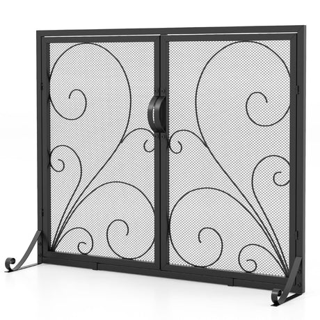 Pantalla Doble para Chimenea de 38 x 31 Pulgadas - Negra