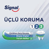 Signal Triple Protection Toothpaste with Fluoride - Natural Whitening, Mint Flavor - 4.06 fl oz