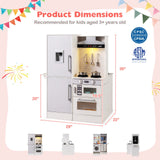 Dual-Sided Kids Play Kitchen with Water Dispenser and Range Hood for 3+ Years Old