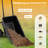 Dual-Wheel Wheelbarrow Garden Utility Cart with Pneumatic Tires