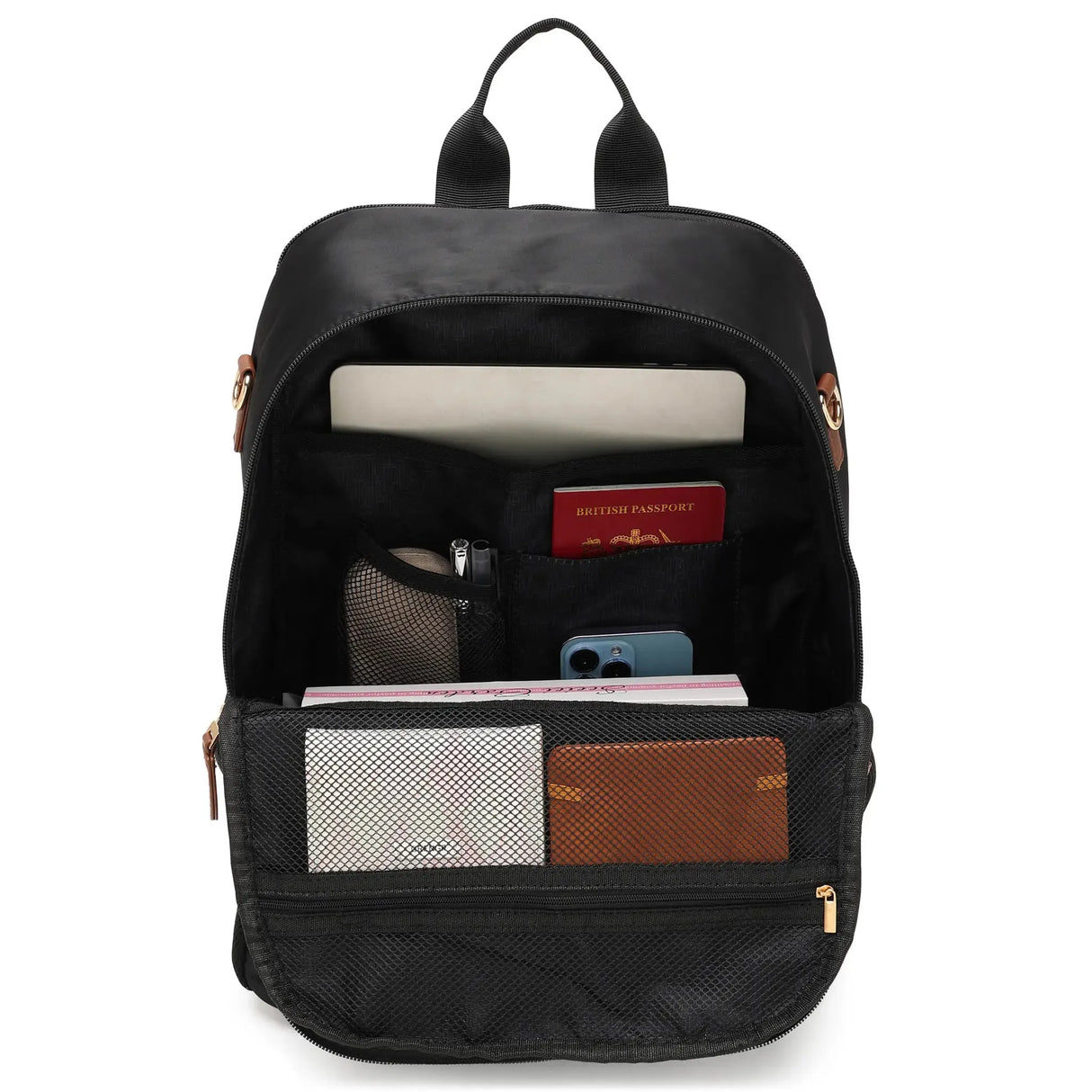 Mochila Luxe Journey de 18L en sarga y cuero vegano